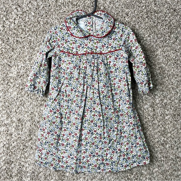 Little English Other - Little English Dress Women’s 4T Red, Blue and White Floral Print